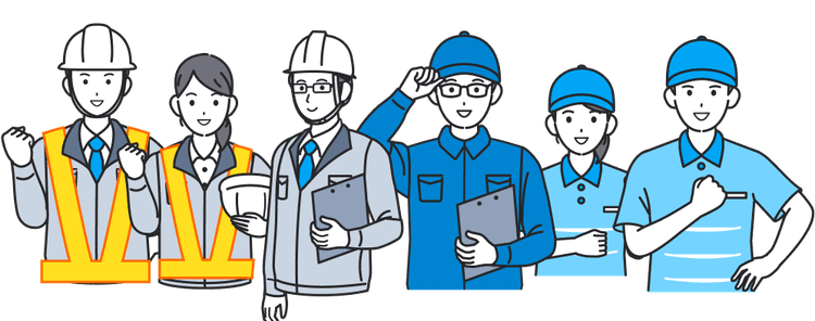 ドライバーや施工管理技士などの専門人材のイラスト